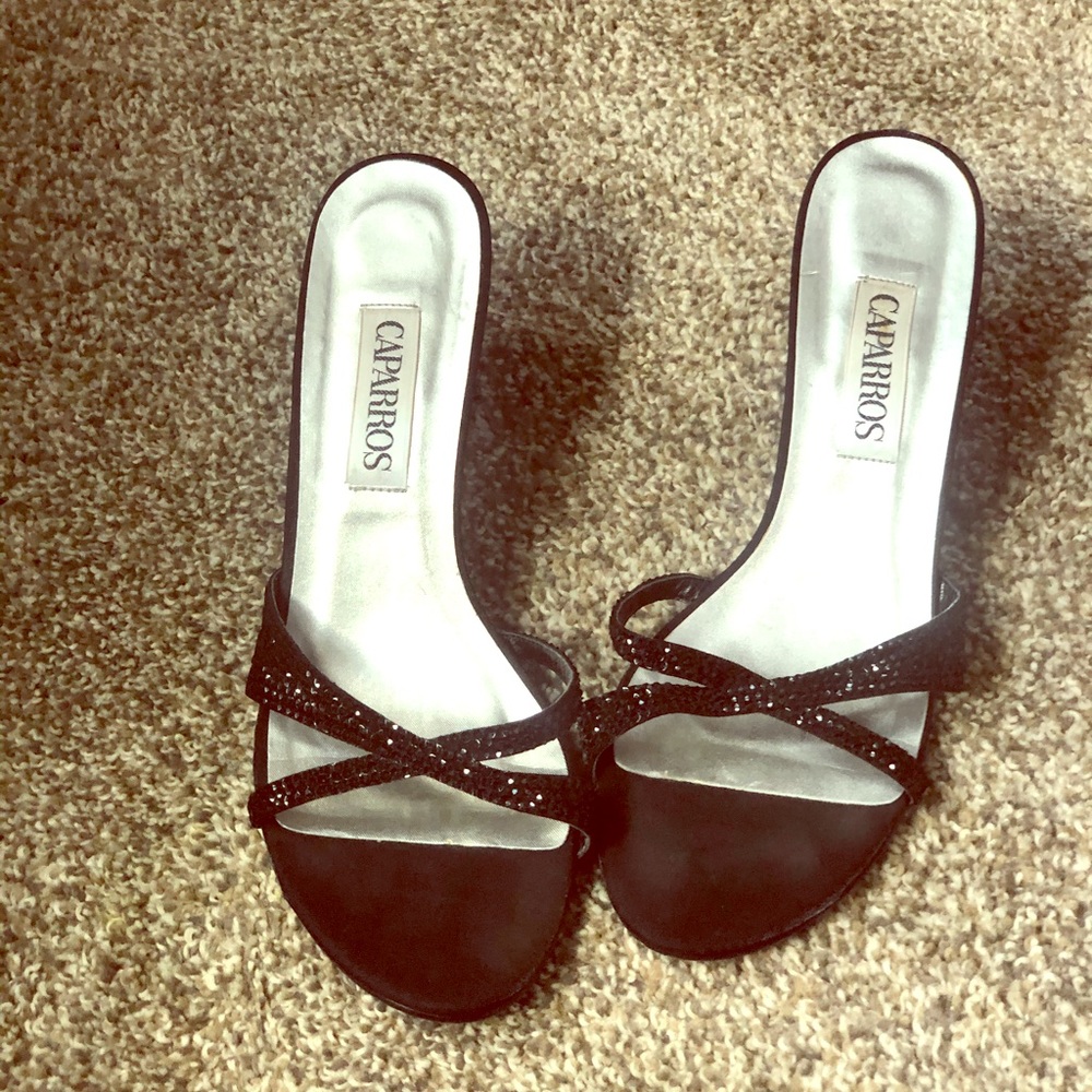 Caparros heels sandals open toe black size 8B